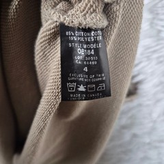 One Bone Mens Sleeveless Hoodie Tan French Terry Curved Hem Size 4 Athleisure