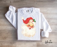 Santa Claus Christmas Sweatshirt Holiday Winter Apparel Gift Top