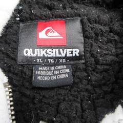 Vintage Quiksilver Full Zip Hoodie Men’s XL White Sherpa Drawstring Skate Y2K