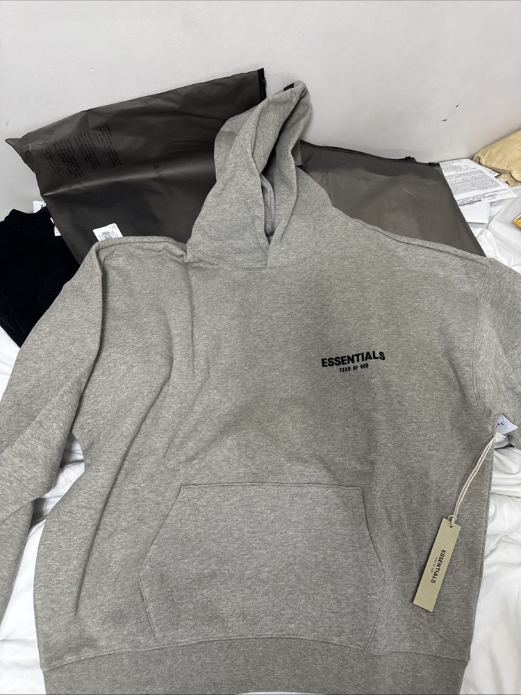 Essentials Hoodie Dark Oatmeal Size Extra Large