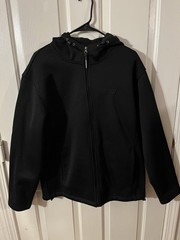 Quiksilver Men’s Black Solid Full Zip Hooded Logo Hoodie, Long Sleeve