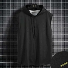 Summer Men Muscle Hoodie Vest Sleeveless Bodybuilding Gym Workout Fitness Shirt