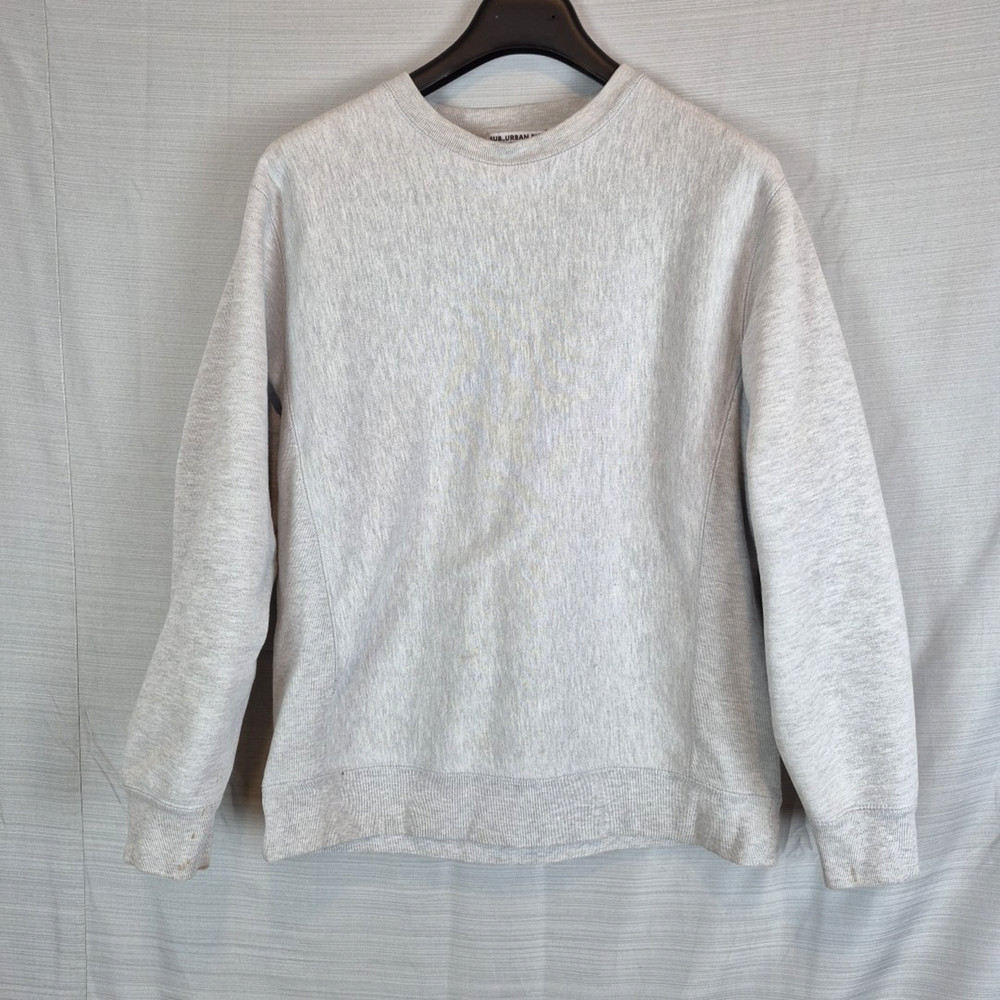Sub_Urban Riot Womens Large Gray Sweatshirt Plain Thick Fall Winter Spring Stain