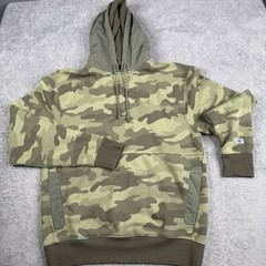 Champion Hoodie Mens Medium Camo BDU Woodland Pullover Sweatshirt