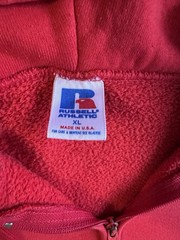 Vintage Russell Athletic Red Zip Up Hoodie XL USMC Embroidered Vietnam Era War