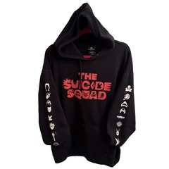 DC Comics Mens The Suicide Squad Hoodie Medium Black Red Graphic Movie Promo