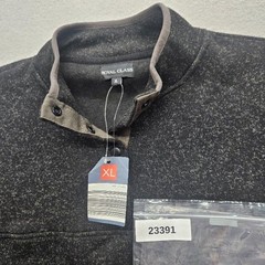 Royal Class Men size Extra Large Charcoal Gray Marled Top Long Sleeve