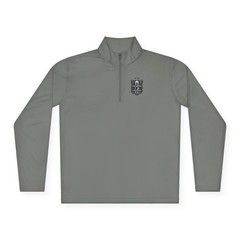God Over Man Crest quarter-zip pullover, Christian faith apparel