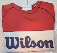 Wilson Color-Block Crewneck Sweatshirt Red/White/Navy – Med – Vintage Style