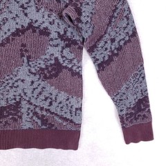 INC International Concepts Hoodie Mens Large Slim Abstract Purple Knit Geometric