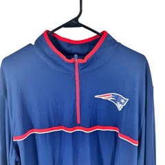 NFL Team Apparel New England Patriots Mens XL Navy Blue Quarter Zip Pullover