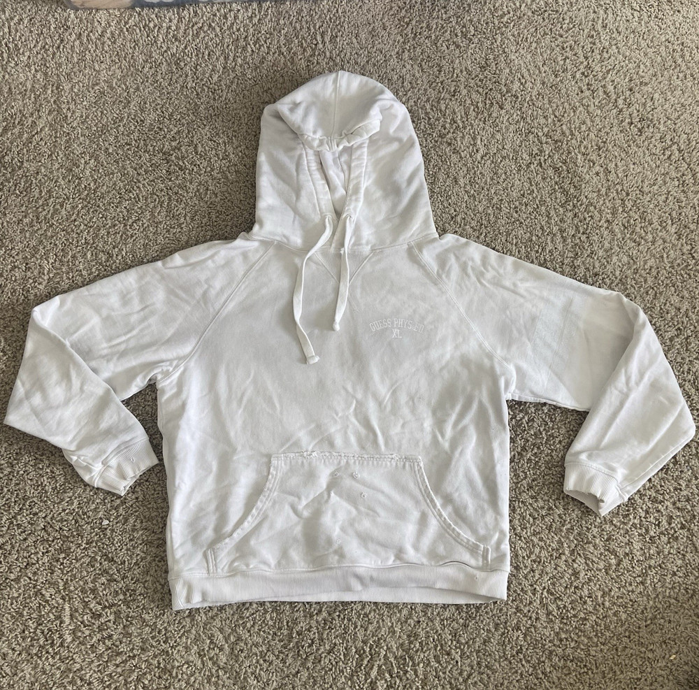 GUESS U.S.A. Distressed Varsity Hoodie S 100% Cotton