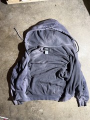 Y2K 22000S SUN FADED THERMAL FULL ZIP HOODIE PURPLE WASH BOXY FIT SIZE LARGE