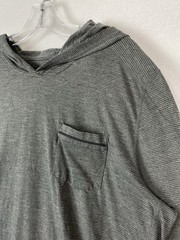 prAna Men L Pacer Pullover Hoodie Gray Stretch Lightweight UV Protection Hiking