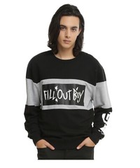Fall Out Boy Manhead Panel Logo Sweatshirt Pullover Black Gray Men’s Size M