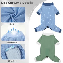 4 Pack Dog Pajamas Pet Costumes Dog Jammies Bodysuits Sweatshirt Adjustable Brea