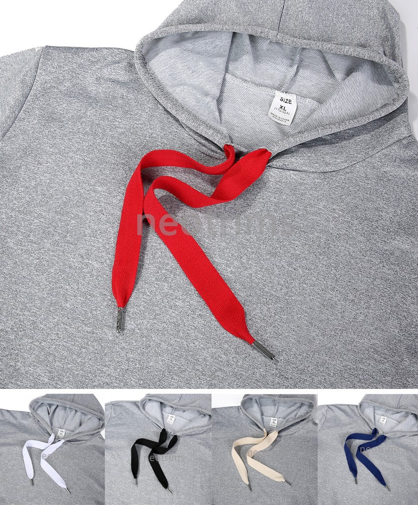 Flat Cotton Drawstring Hoodie String with Stopper Ends,25mm Drawcord Shoelace