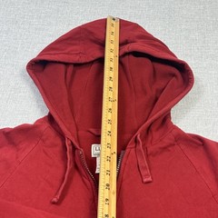 L.L. Bean Waffle-Knit Insulated Hoodie Mens Medium Red Full Zip Long Sleeve