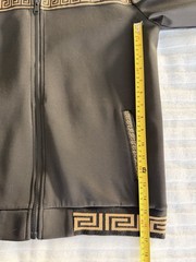 V.I.P. Collection Men’s Geometric Gold Design Black Zip-up Hoodie Size L