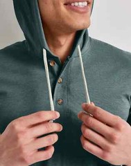 Hanes Men’s Hoodie Pullover 100% Cotton Jersey Originals Henley Cactus, Large