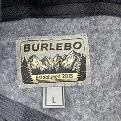 Burlebo Hoodie Mens Large Gray Pullover Fleece Sweatshirt Graphic Deer Outdoors