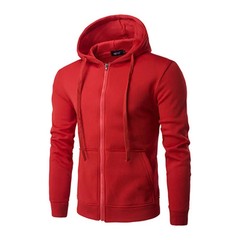 Men’s Autumn Zip Hoodie Jacket Slim Fit Long Sleeve Casual Sweatshirt