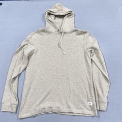 Katin Hoodie Mens Medium Beige Lightweight Knit Pullover Solid Logo All Season