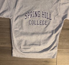 Vintage MV Sport Spring Hill College Crewneck Sweater Mens M Medium Gray
