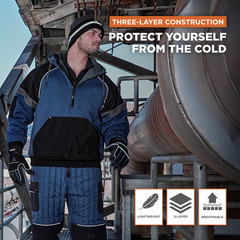 RefrigiWear Frostline Insulated Hoodie Sweatshirt – Warm, Durable, Fleece-Lined
