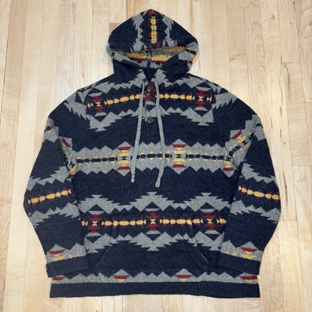American Eagle Outfitters Mens XL Aztec Southwest Sweater Hoodie 100% Cotton