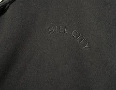 NEW Hill City Heavyweight Fleece Graphic Hoodie Mens Size Small Black Zip Pocket