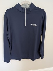 Peter Millar Crown Sport Sweatshirt Mens L Blue 1/4 Zip Logo