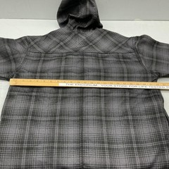 Dickies Hooded Plaid Flannel Jacket Mens Medium Gray Fleece Lined Snap Close
