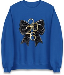 2026 New Year Bow Jumper Gold Glitter Sparkle 2026 Festive Party New Year Top