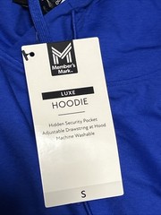 Member’s Mark Men’s Kangaroo Pocket Drawstring Luxe Hoodie Blue – S