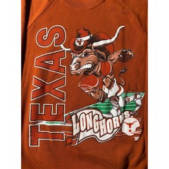 Texas Longhorns Cartoon Bevo Hook Em Vintage 80s Jerzees Made in USA Size XL