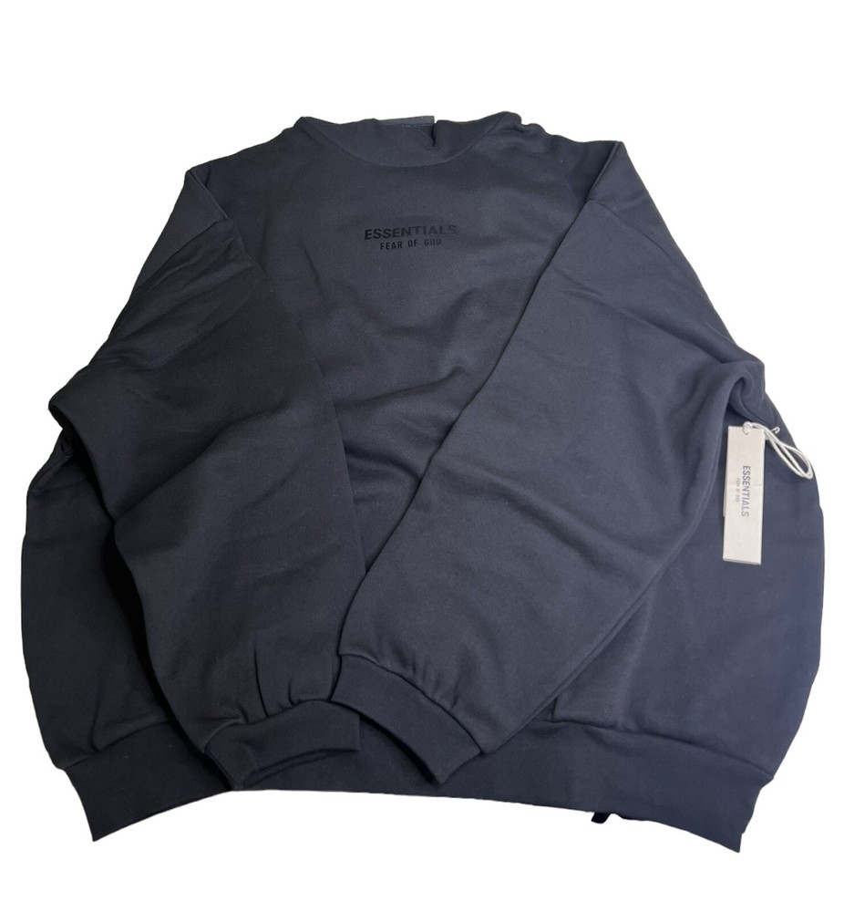XL Fear of God Essentials Pullover Hoodie (FW22) Stretch Limo/Black