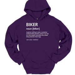Biker Definition Hooded Sweatshirt Funny Motorcycle Riding Humor Hoodie
