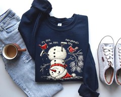 Snowman Sweatshirt Christmas Holiday Winter Festive Apparel