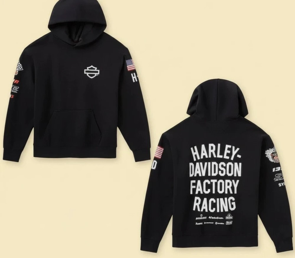 Harley Davidson Factory Racing Team Pullover Hoodie All Size S-5XL