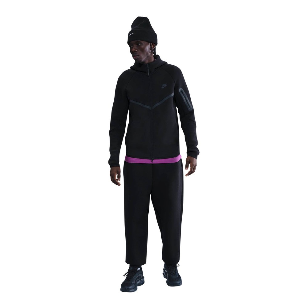 MENS NIKE TECH FLEECE WINDRUNNER FULL ZIP JACKET_BLACK/BLACK HV0949-010-SIZE L