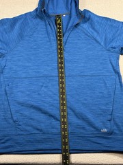 DSG Polarized 1/2 Zip Fleece Hooded Sweatshirt Men Large Heathered Blue Athletic