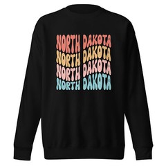 Retro North Dakota Unisex Premium Sweatshirt S,M,L,XL,2X,3X