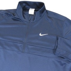 Nike Mens Athletic Performance Pullover Sweatshirt L Navy Blue 100% Polyester