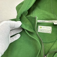 John Deere Hoodie Men’s Quarter Zip Heavyweight Sweatshirt Green Size Small NWT