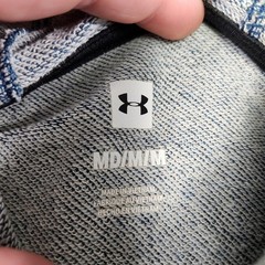 Under Armour Short Sleeve Hoodie Men Medium French Terry Bodybuilding Blue