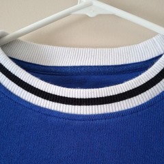 Edgar + Ash Blue White Black Trim Sweatshirt Mens Medium