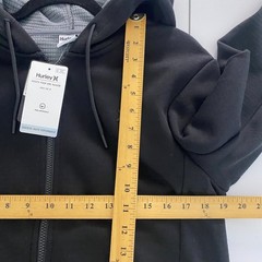 Hurley Exist Icon Bonded Fleece Zip Up Hoodie Black US Mens Small