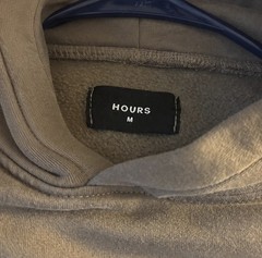 HOURS Brown/Tan Solid Fleece Pullover Hoodie Kangaroo Pocket Men’s M Regular