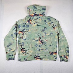 Polo Ralph Lauren Marlin Fishing Tropical Print Hoodie Green Mens XL Sweatshirt